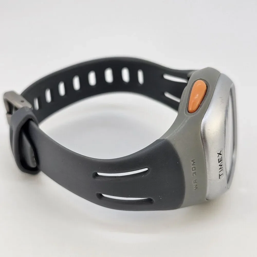 Timex Men's Digital Heart‎ Rate Monitor Watch 40MM Gray Plastic Bands Working